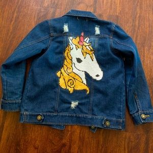 Girls Unicorn jean jacket